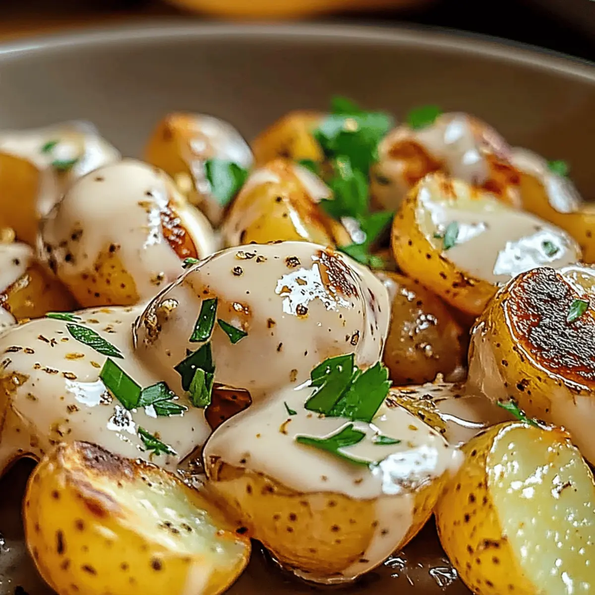 Creamy Garlic Baby Potatoes