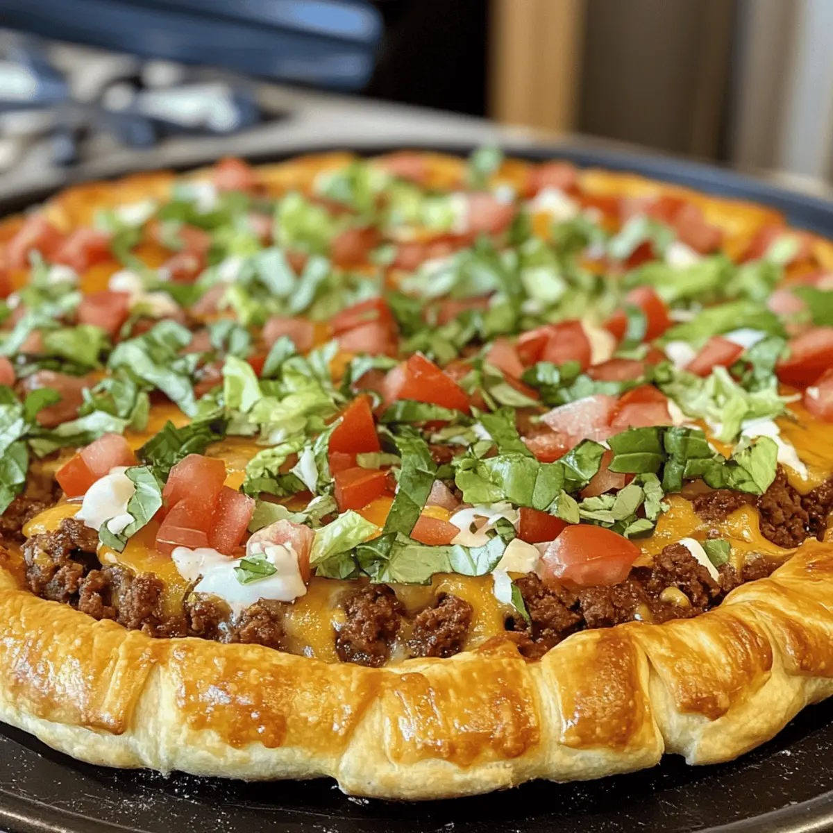 Crescent Roll Taco Pizza