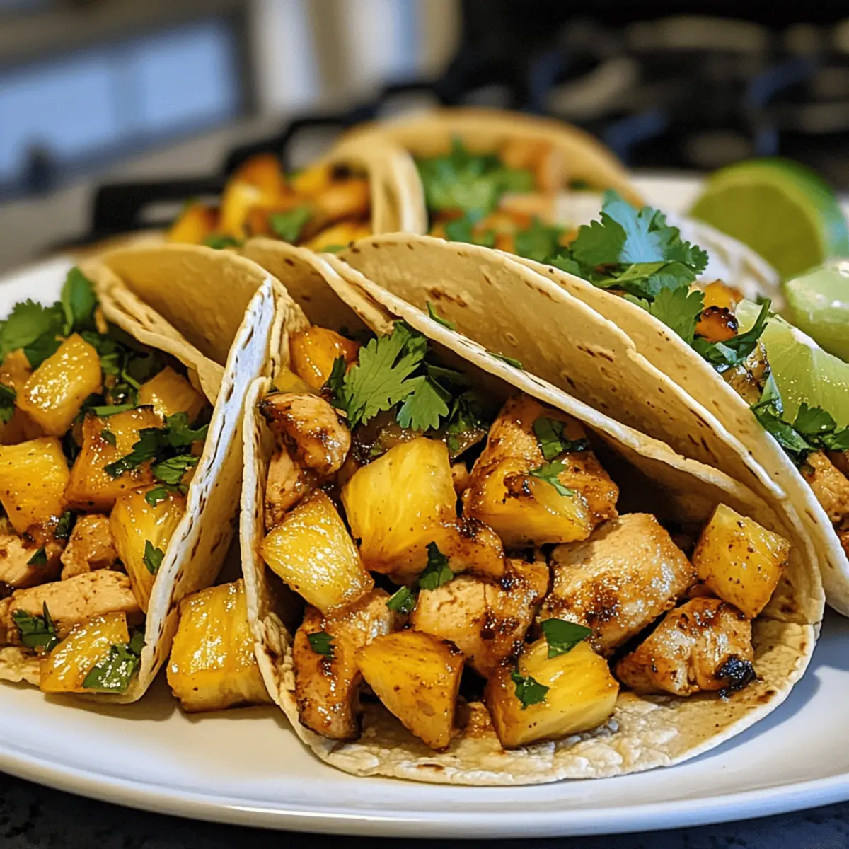 One Pan Chicken and Pineapple Tacos