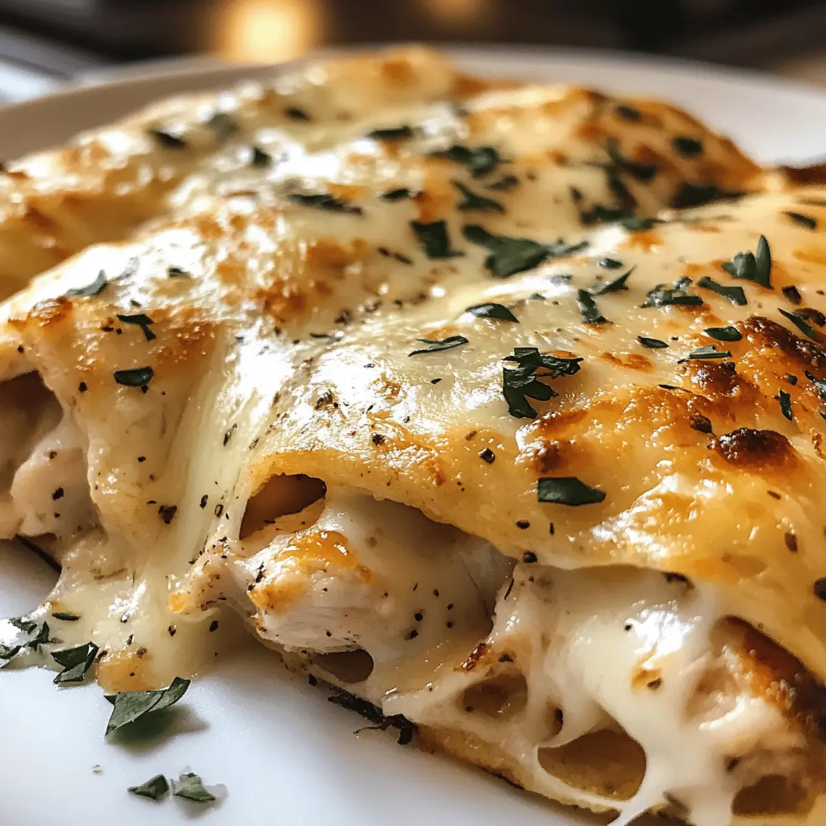 Ooey-Gooey Cheesy Garlic Chicken Wraps