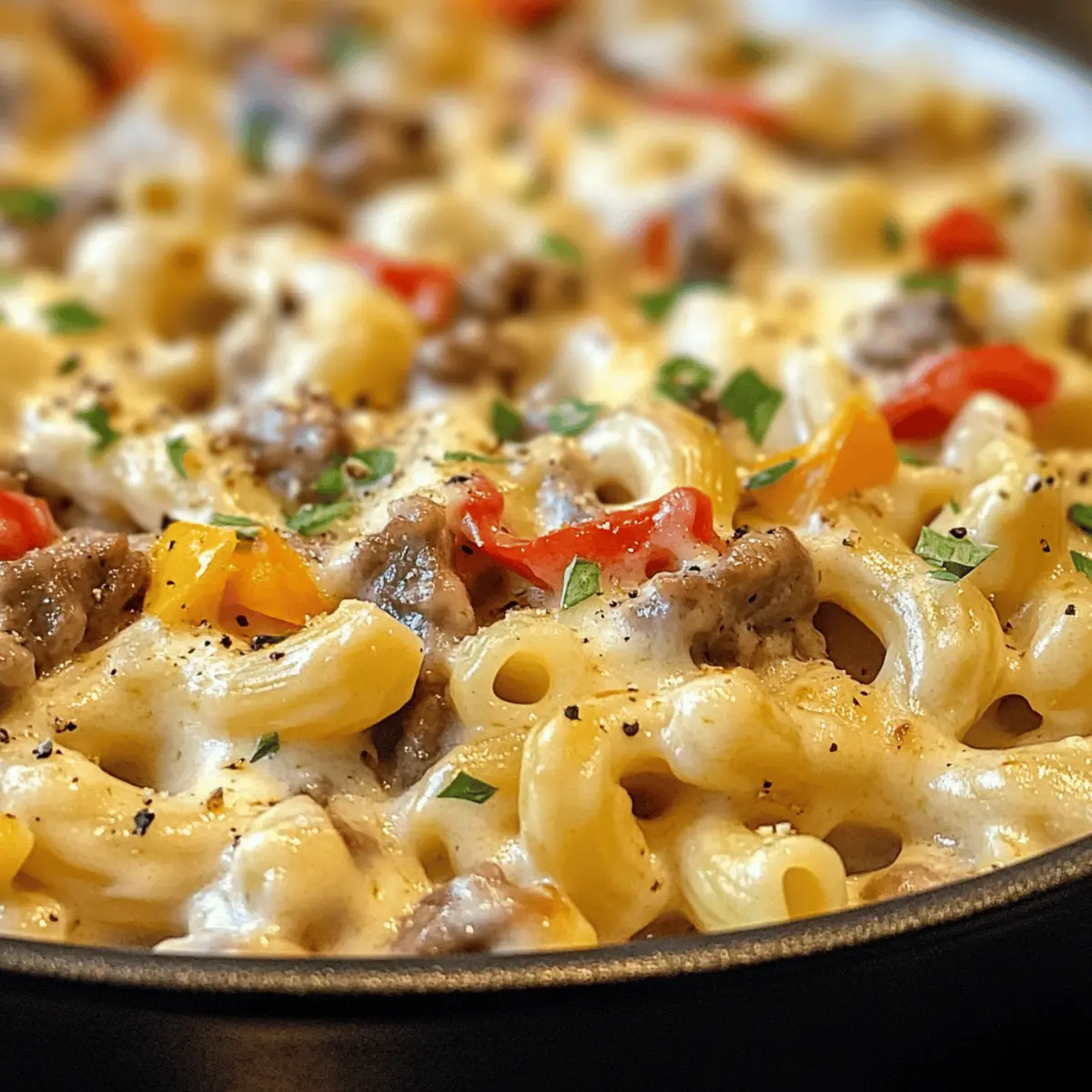 Philly Cheesesteak Mac & Cheese