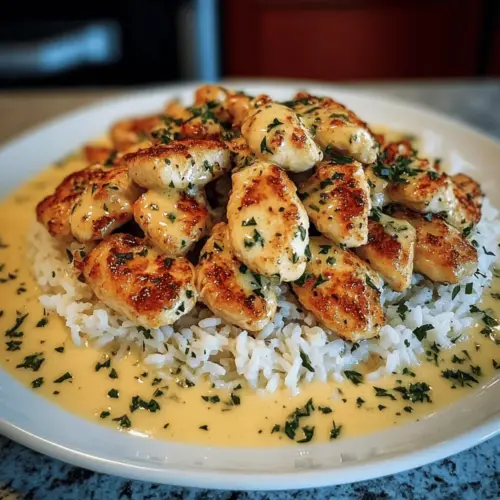 Chicken Scampi with Creamy Garlic Parmesan Rice
