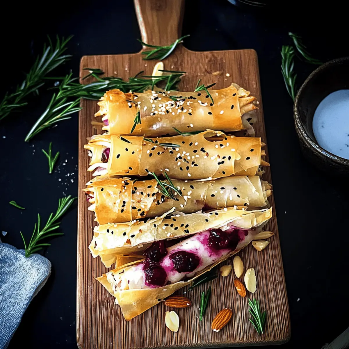 Cranberry and Brie Filo Crackers
