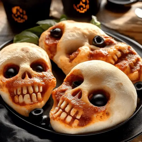 Halloween Pizza Skulls