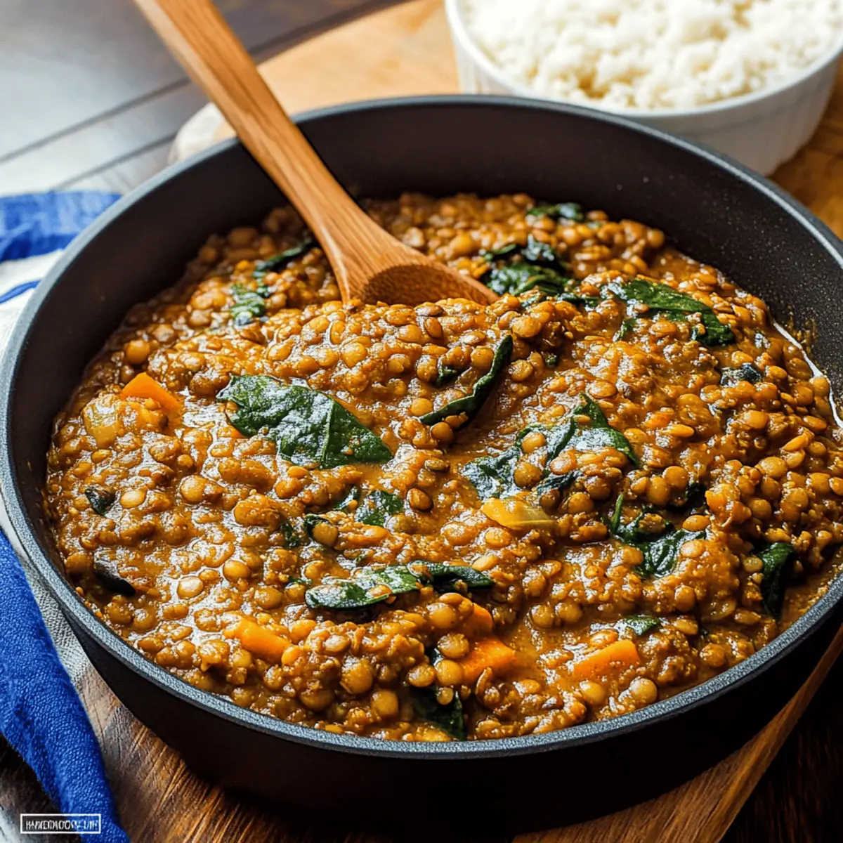 Spicy Lentils and Spinach