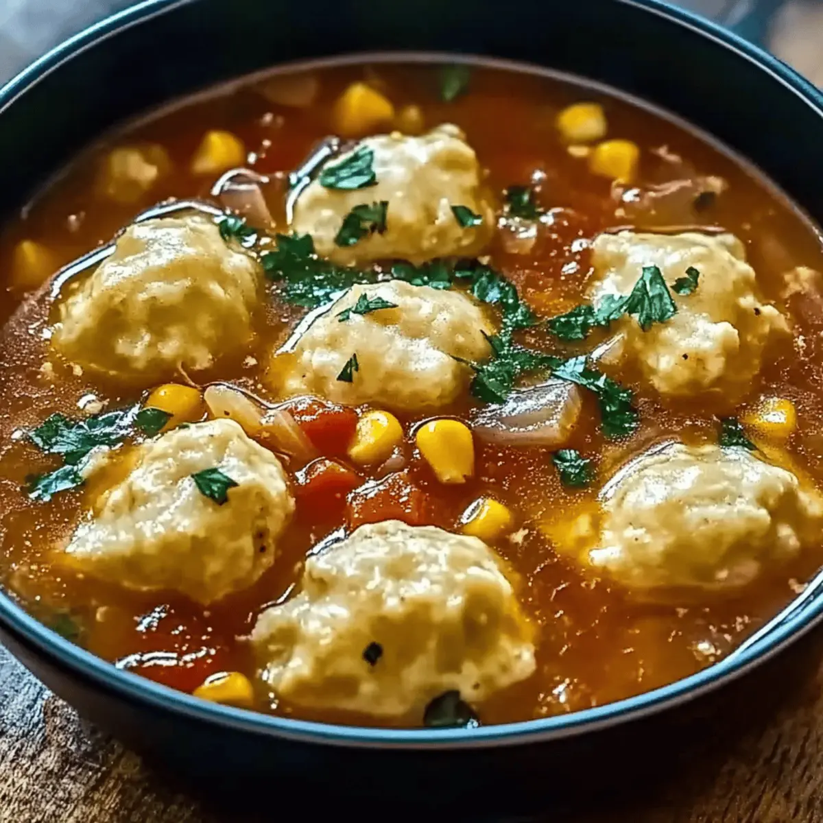 Tamale Soup with Tamale Dumplings