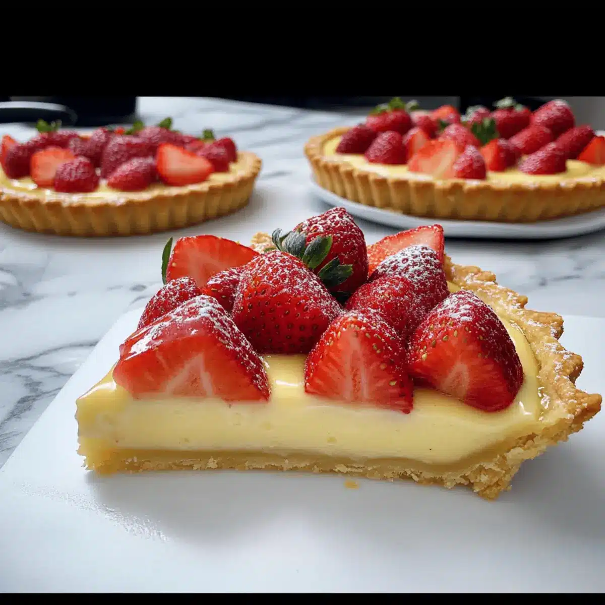 Vanilla Custard & Strawberry Tart
