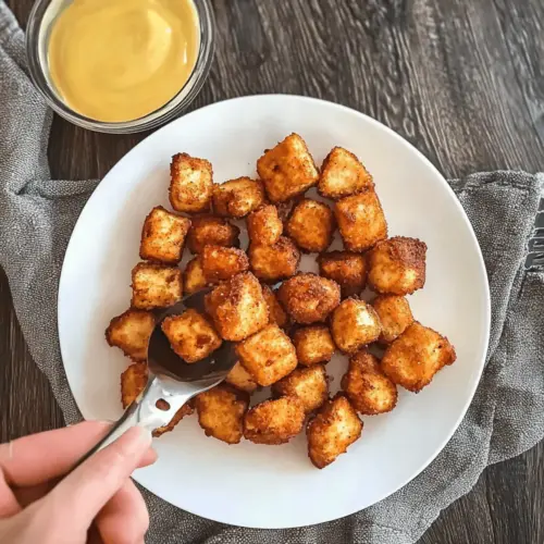 Vegan Chick-fil-A style Tofu Nuggets with Vegan Honey Mustard Sauce