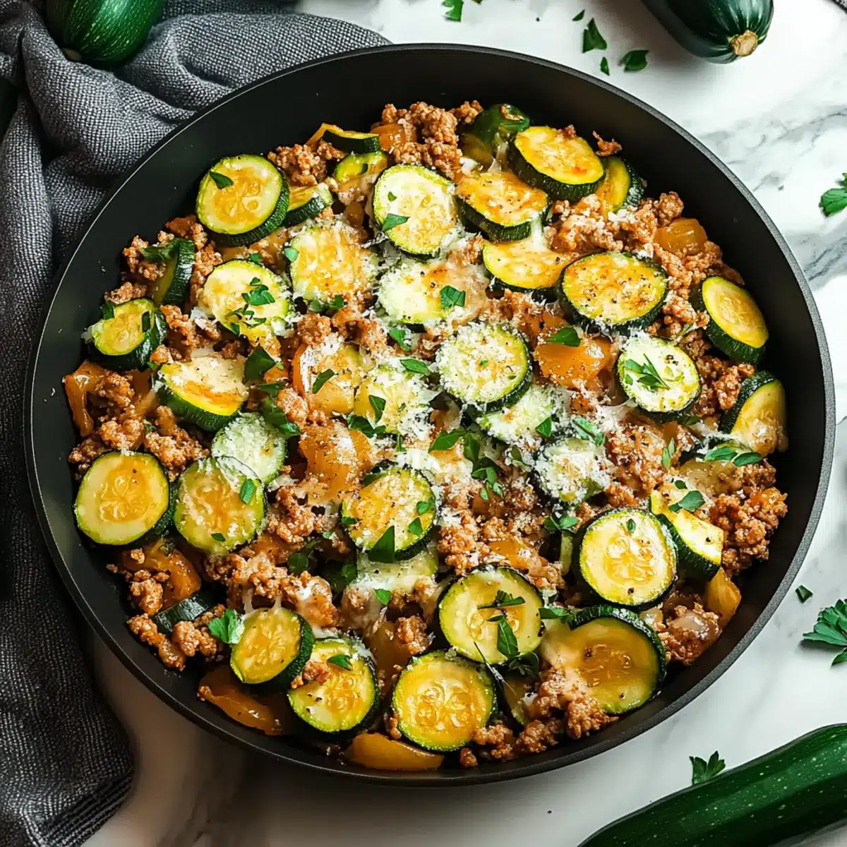 Ground Turkey and Zucchini Skillet