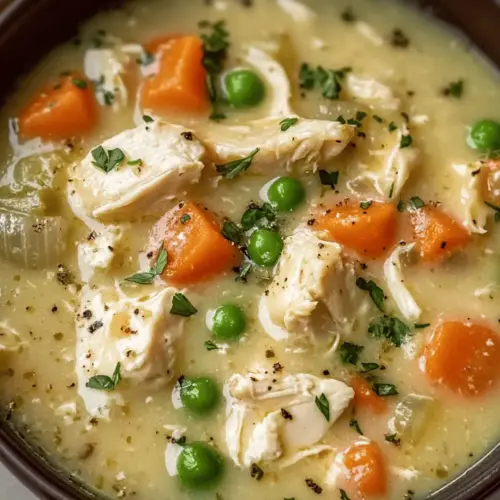 High Protein Chicken Pot Pie Soup