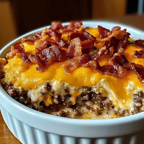 Low Carb Bacon Cheeseburger Casserole
