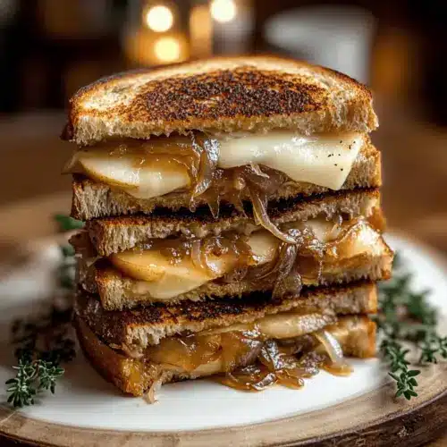 Pear & Apple Grilled Cheese With Caramelized Onions