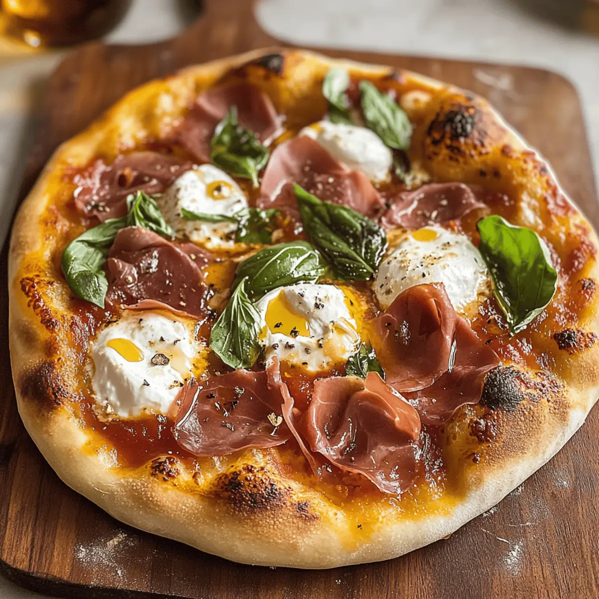 Prosciutto and Honey Burrata Pizza