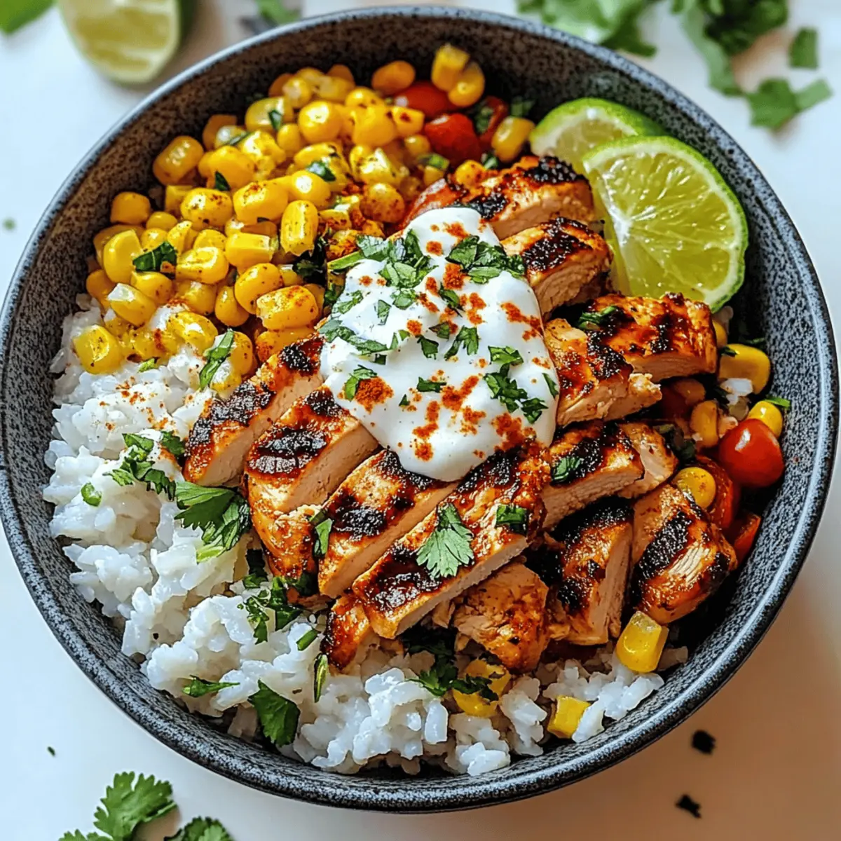 Street Corn Chicken Rice Bowl
