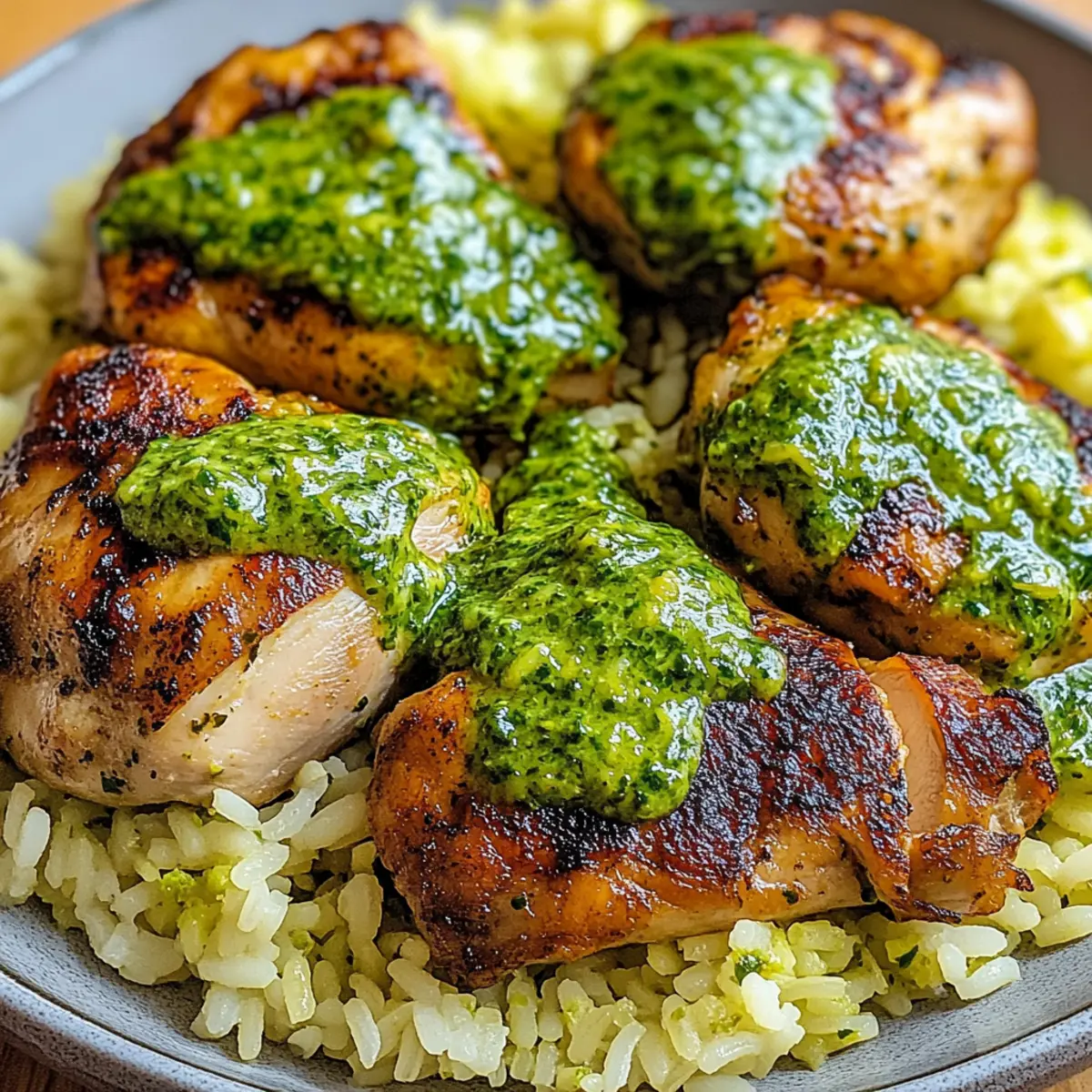 Peruvian Chicken and Rice with Green Sauce Rocks