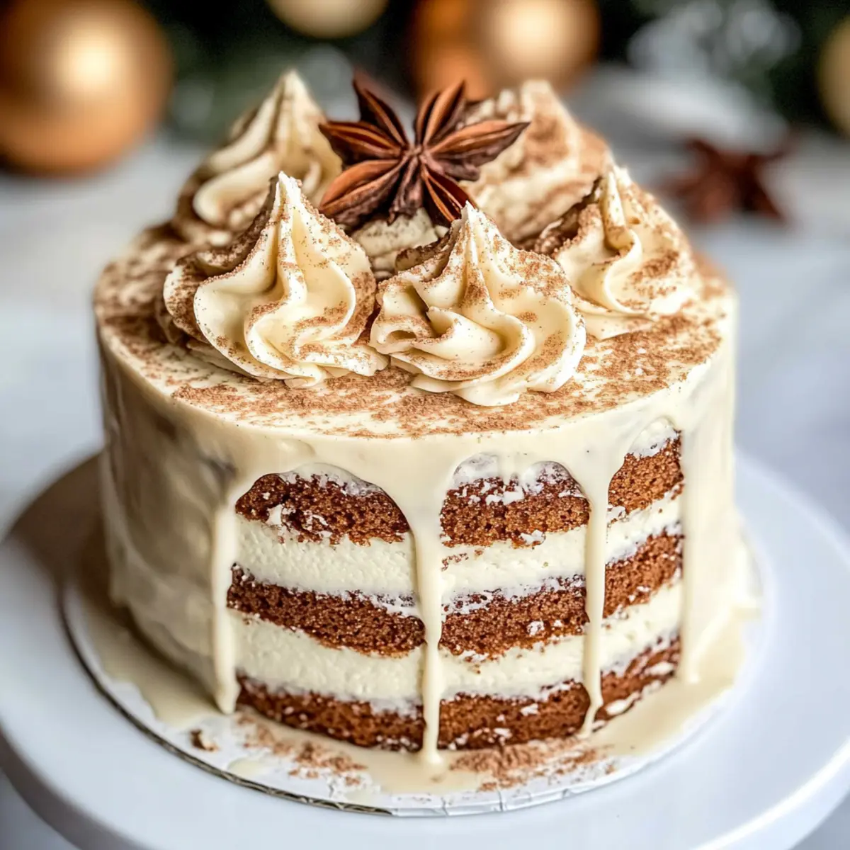 Christmas Spice Cake with Eggnog Buttercream