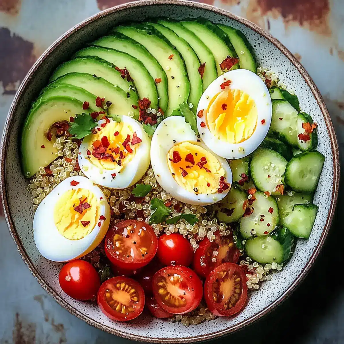 Hard Boiled Egg and Avocado Bowl