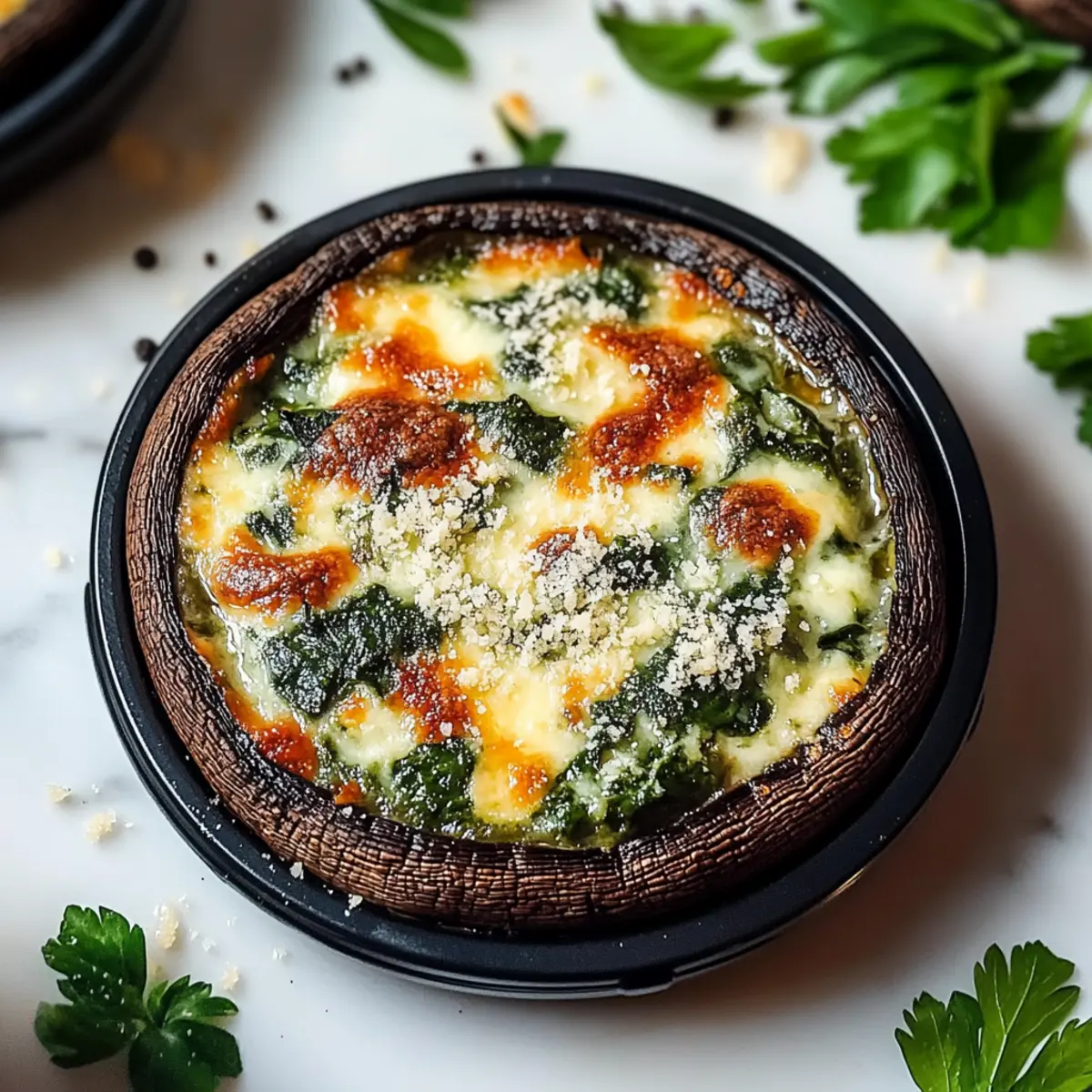 Spinach and Cheese Stuffed Portobello Mushroom