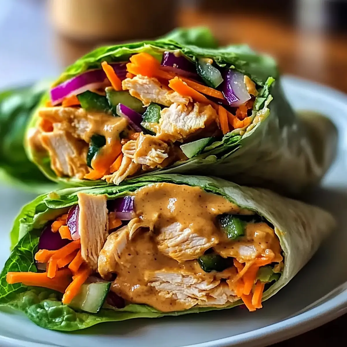 Thai Peanut Chicken Wraps