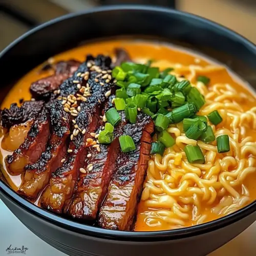 Spicy Korean Ramen with Grilled Beef