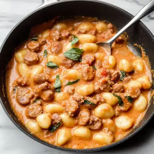 Pan Creamy Gnocchi with Sausage