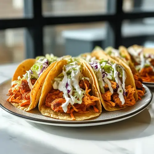 Buffalo Chicken Smash Burger Tacos