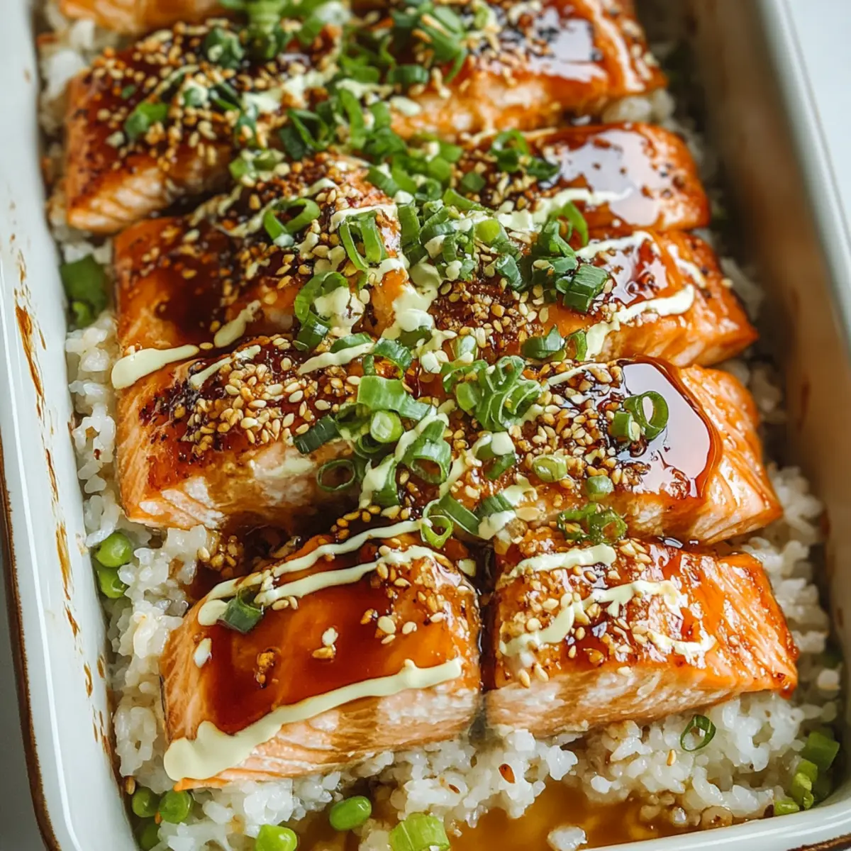 Teriyaki Salmon Sushi Bake