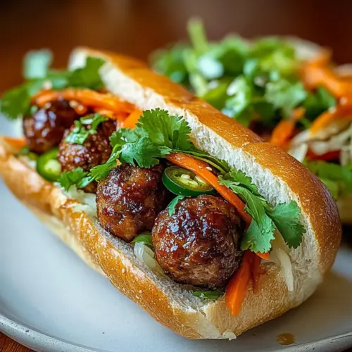 Korean BBQ Meatball Banh Mi