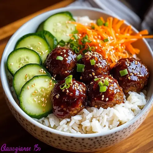 BBQ Meatball Rice Bowls