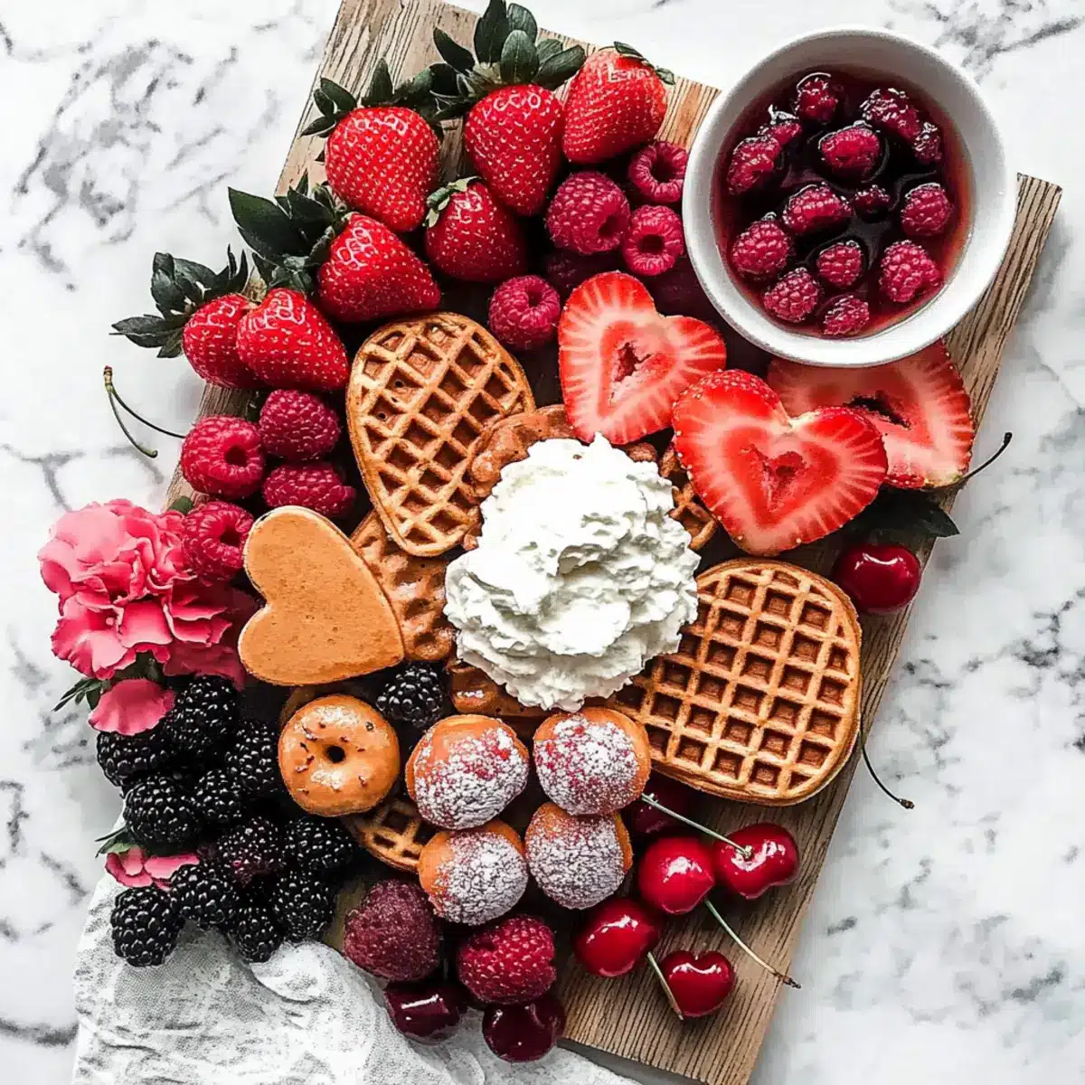 Valentine’s Day Waffle Breakfast Board