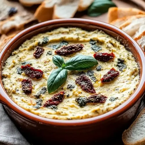 Creamy Baked Sun-Dried Tomato and Pesto Dip