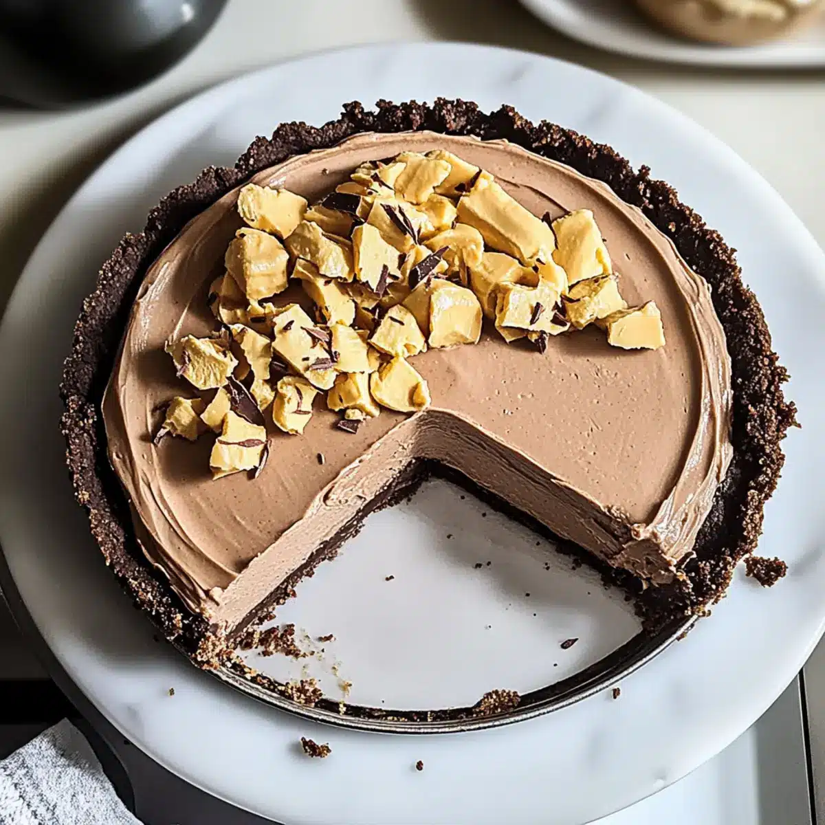 No-Bake Peanut Butter Pie with Chocolate Cream