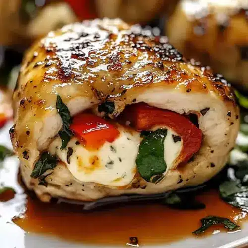 Roasted Red Pepper & Mozzarella Stuffed Chicken