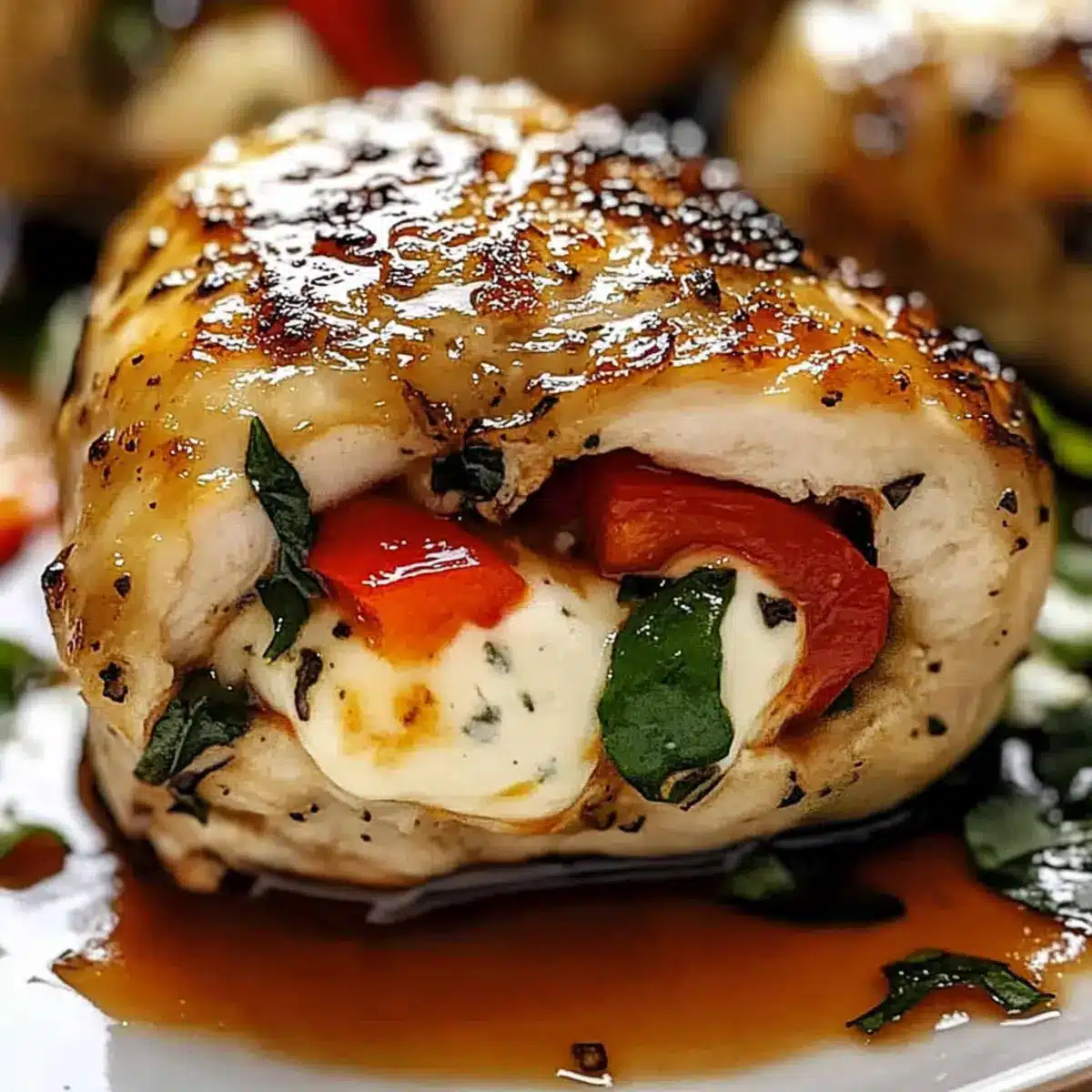 Roasted Red Pepper & Mozzarella Stuffed Chicken