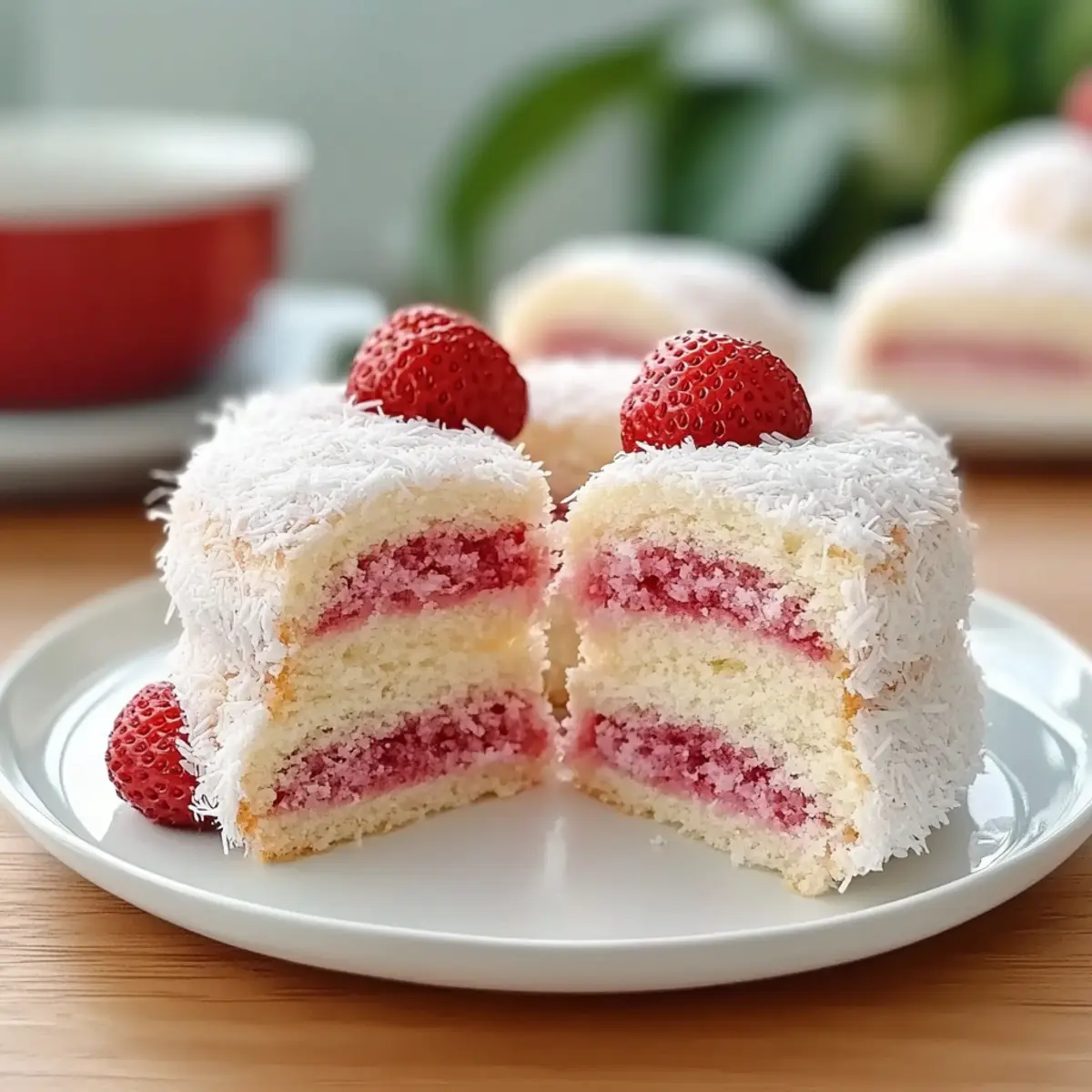 Strawberry Coconut Sponge Cakes