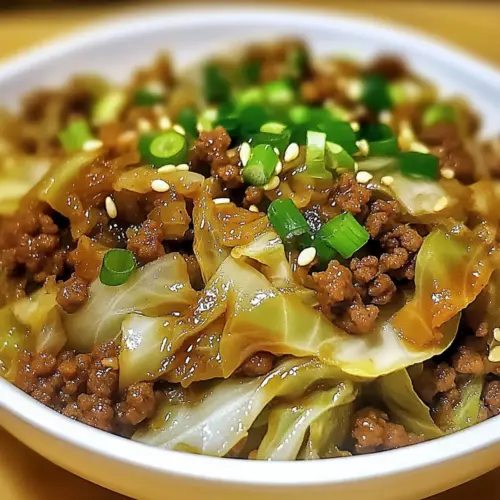 Low-Carb Mongolian Ground Beef and Cabbage