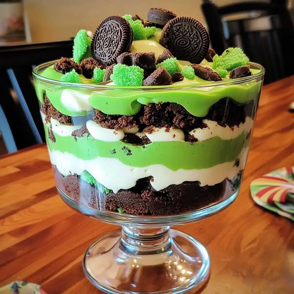 St. Patrick’s Day Brownie Trifle