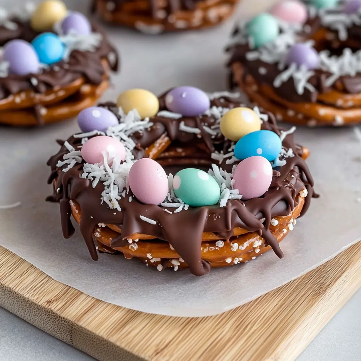 Chocolate-Covered Pretzel Nests