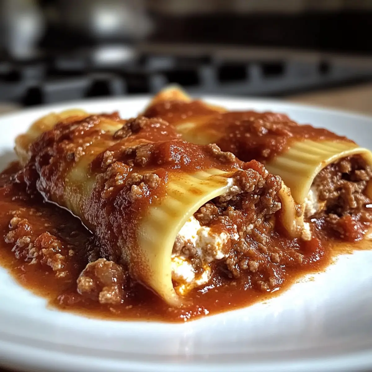 Cheesy Stuffed Manicotti with Flavorful Meat Sauce