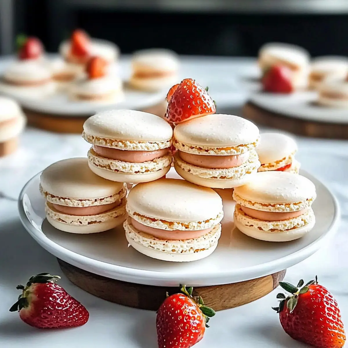 Strawberry Shortcake Macarons