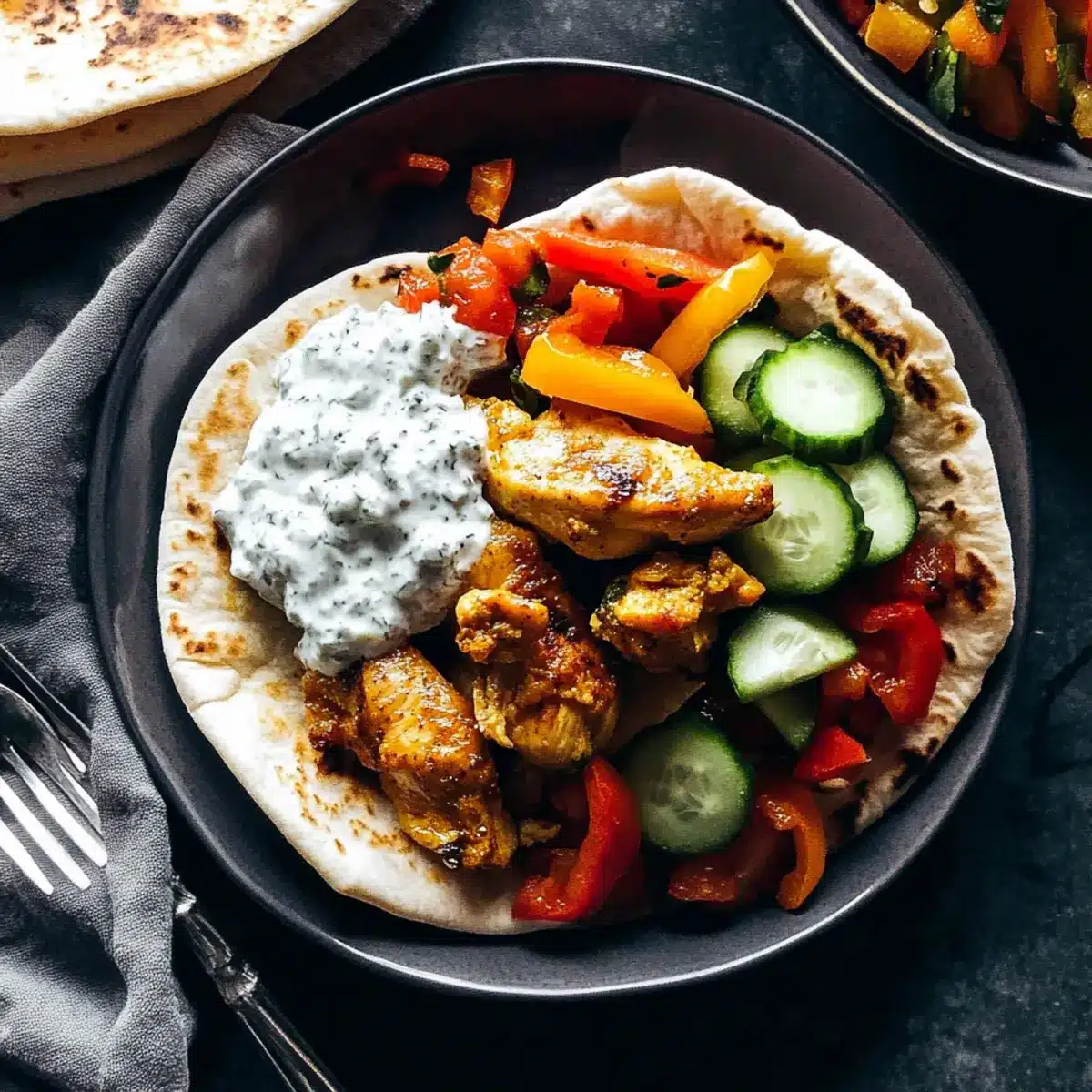 Sheet Pan Chicken Pitas with Tzatziki