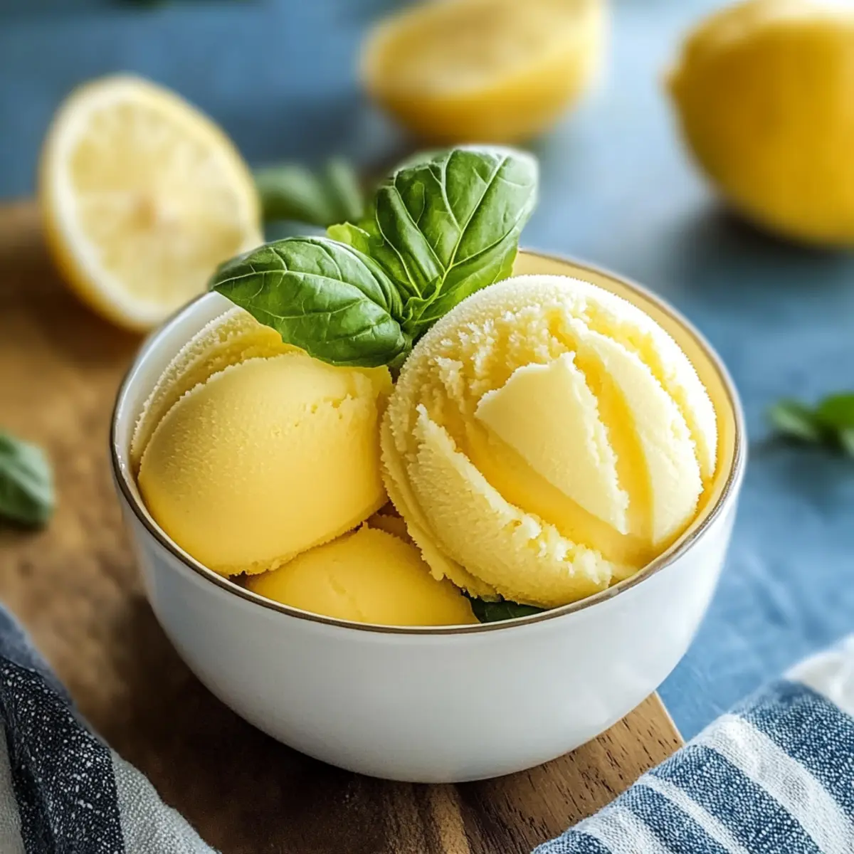 Lemon Basil Sorbe