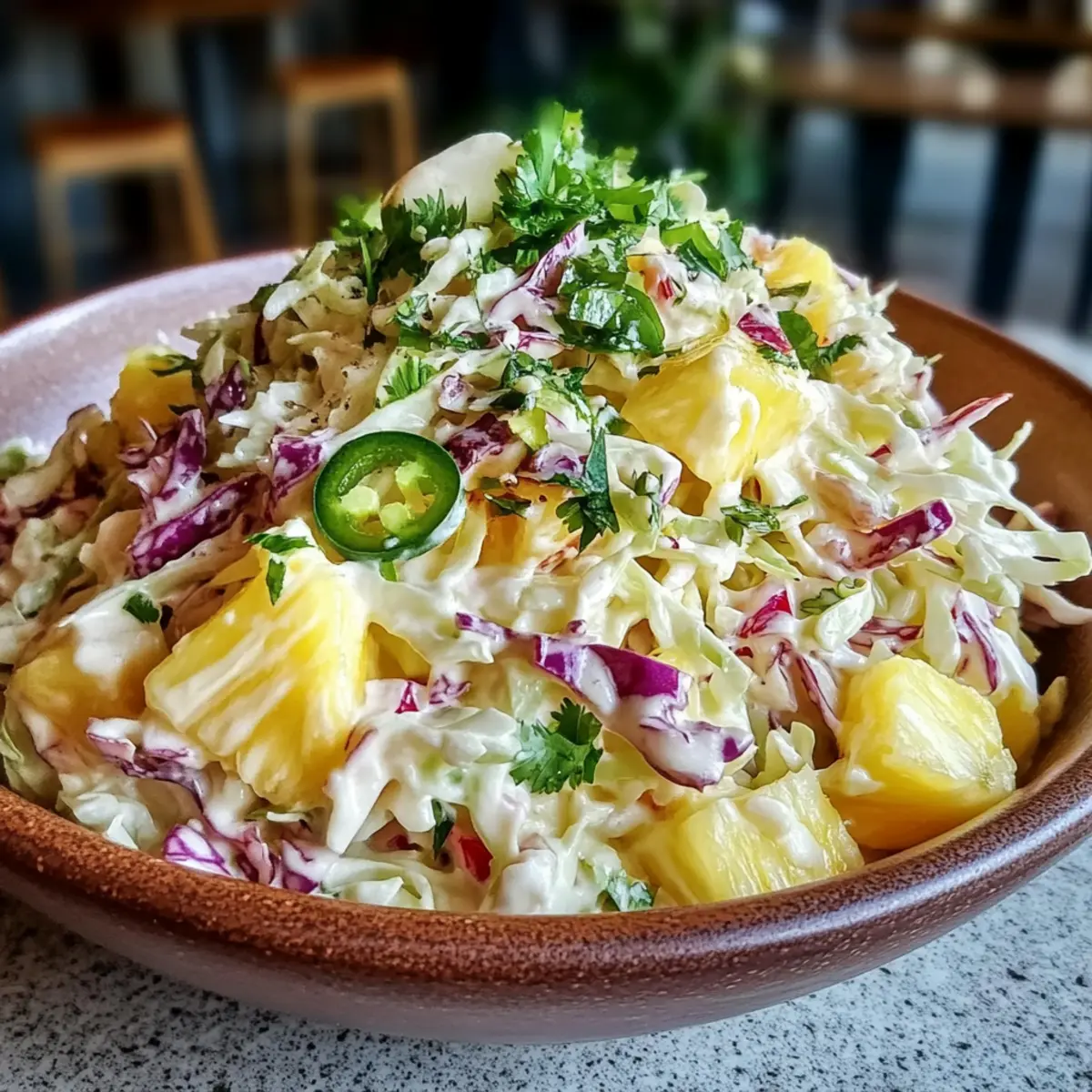 Coleslaw with Pineapple and Jalapeño