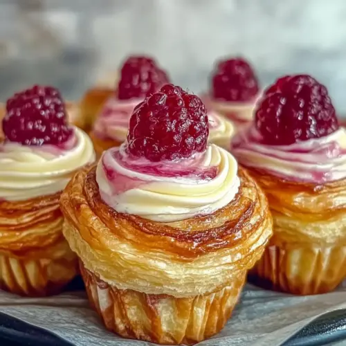 Raspberry Cream Cheese Cruffins