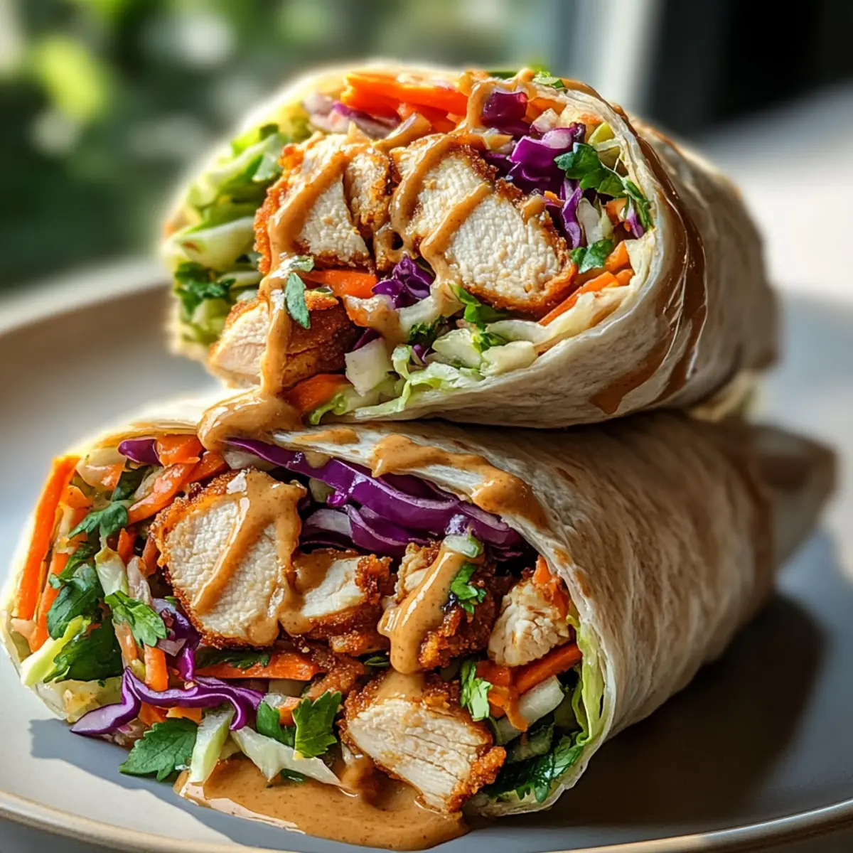 Thai Chicken Wraps with Zesty Asian Slaw