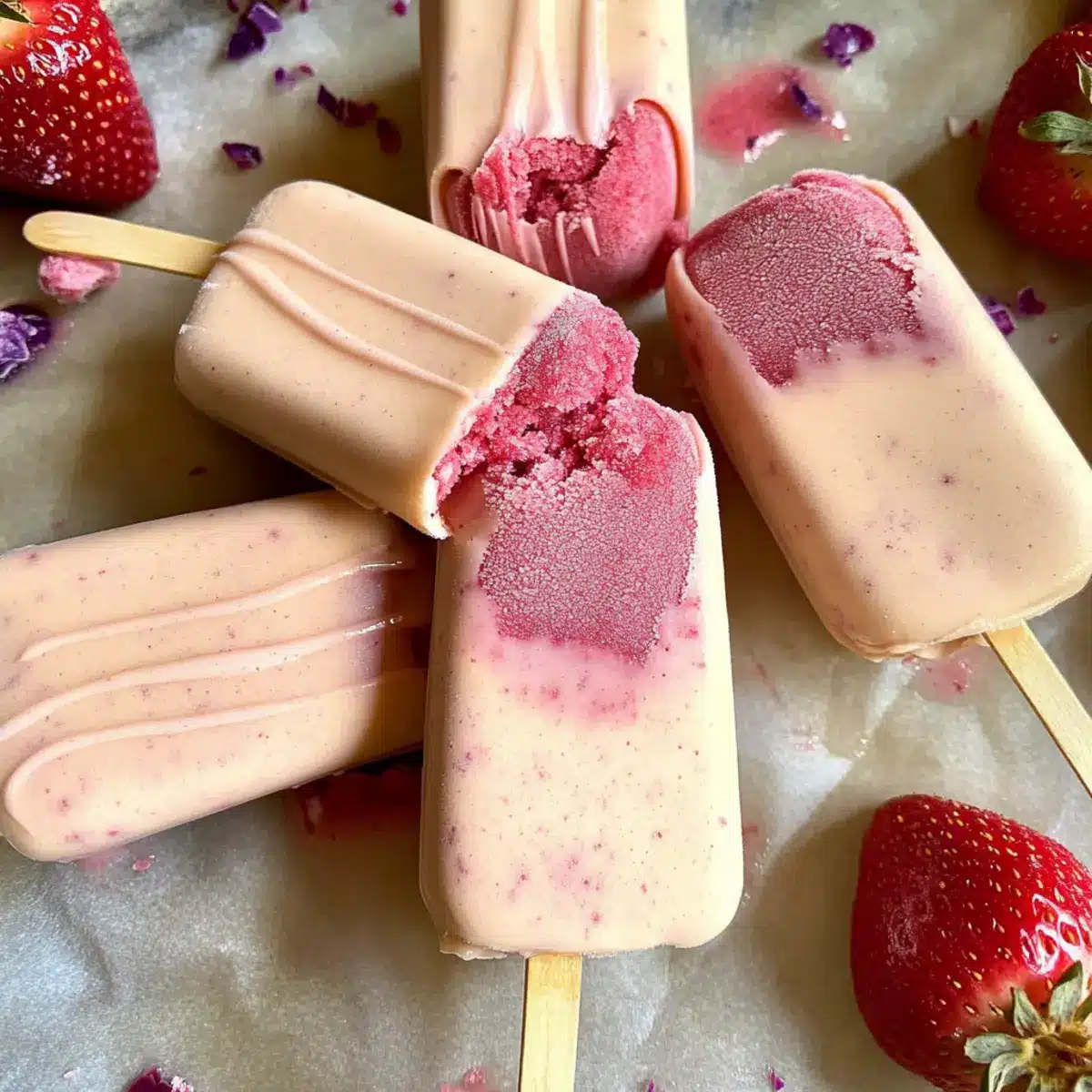 Strawberry Frozen Yogurt Bars