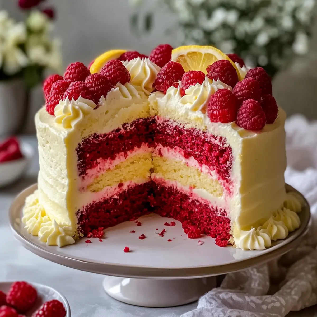 Raspberry Cake With Lemon Buttercream