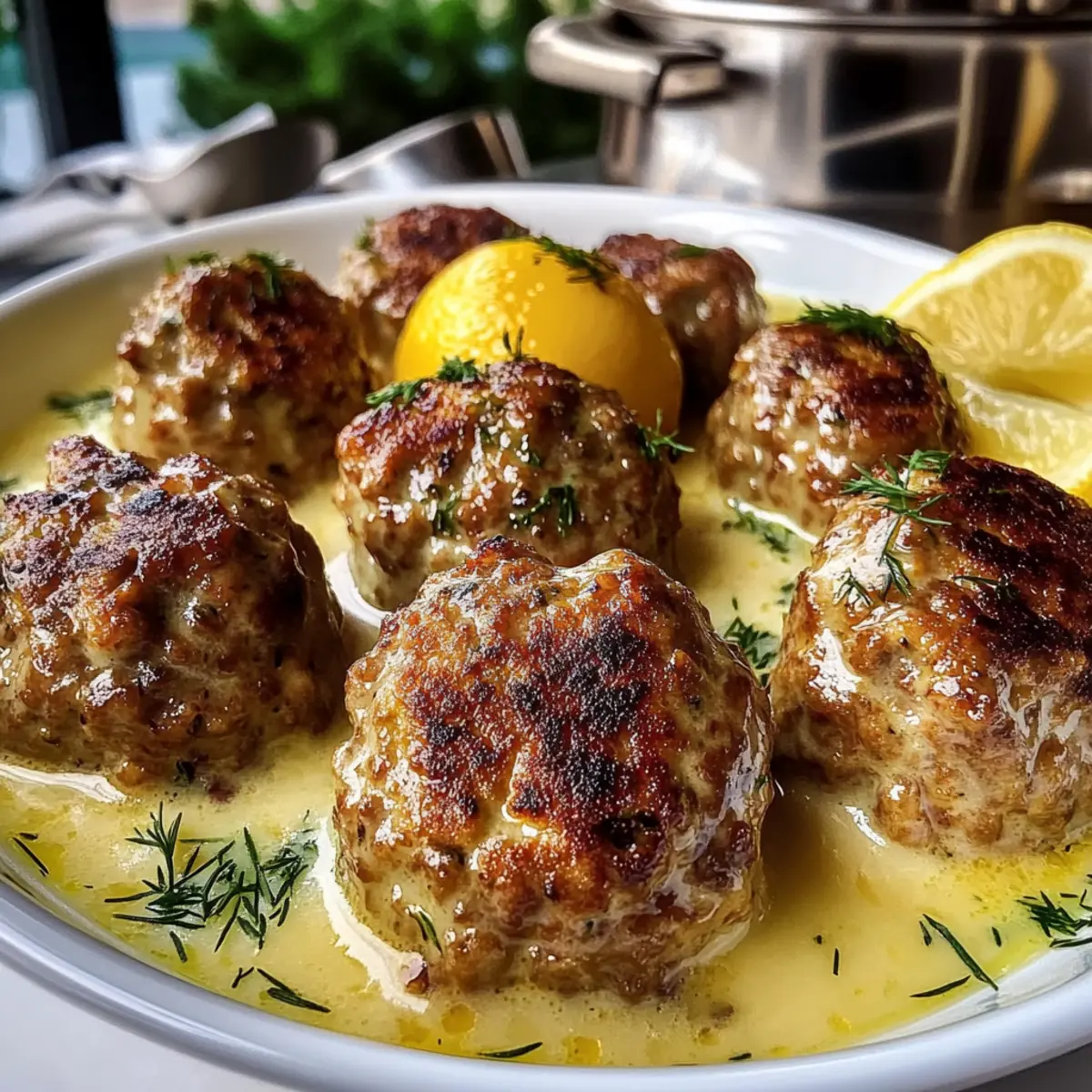 Greek Meatballs in Lemon Sauce