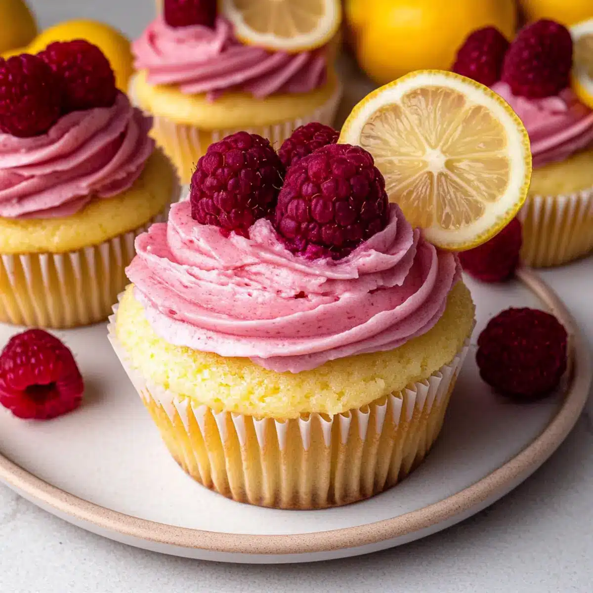 Lemon Raspberry Cupcakes with Lemon Curd