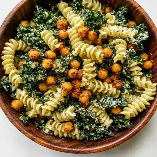 Kale Caesar Pasta Salad